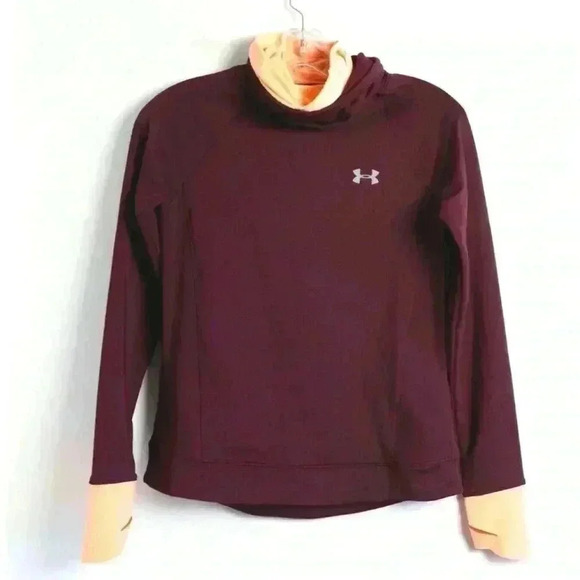 Under Armour Tops - Under Armour Run longsleeve top maroon turtleneck double layer stretch thermal